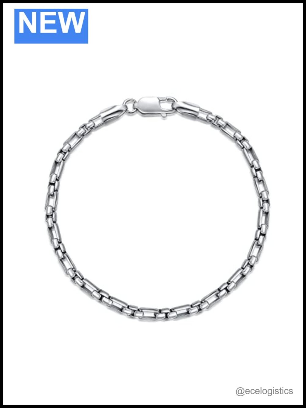 925 Sterling Silver Box Chain Anklet 11 Inch Made in Italy Lobster Clasp